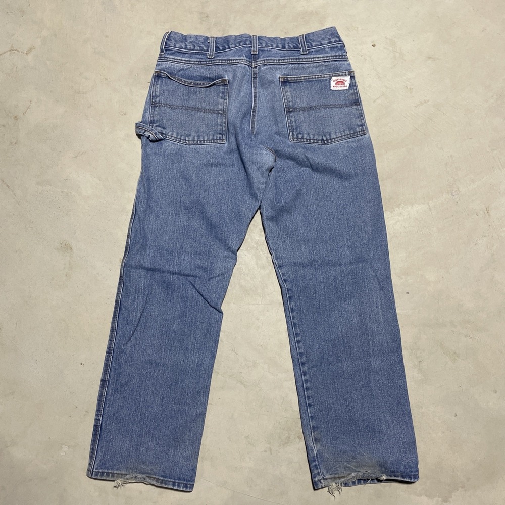Round House Jeans Men's SZ 32x30 Light Wash Straight Leg Denim USA Carpenter